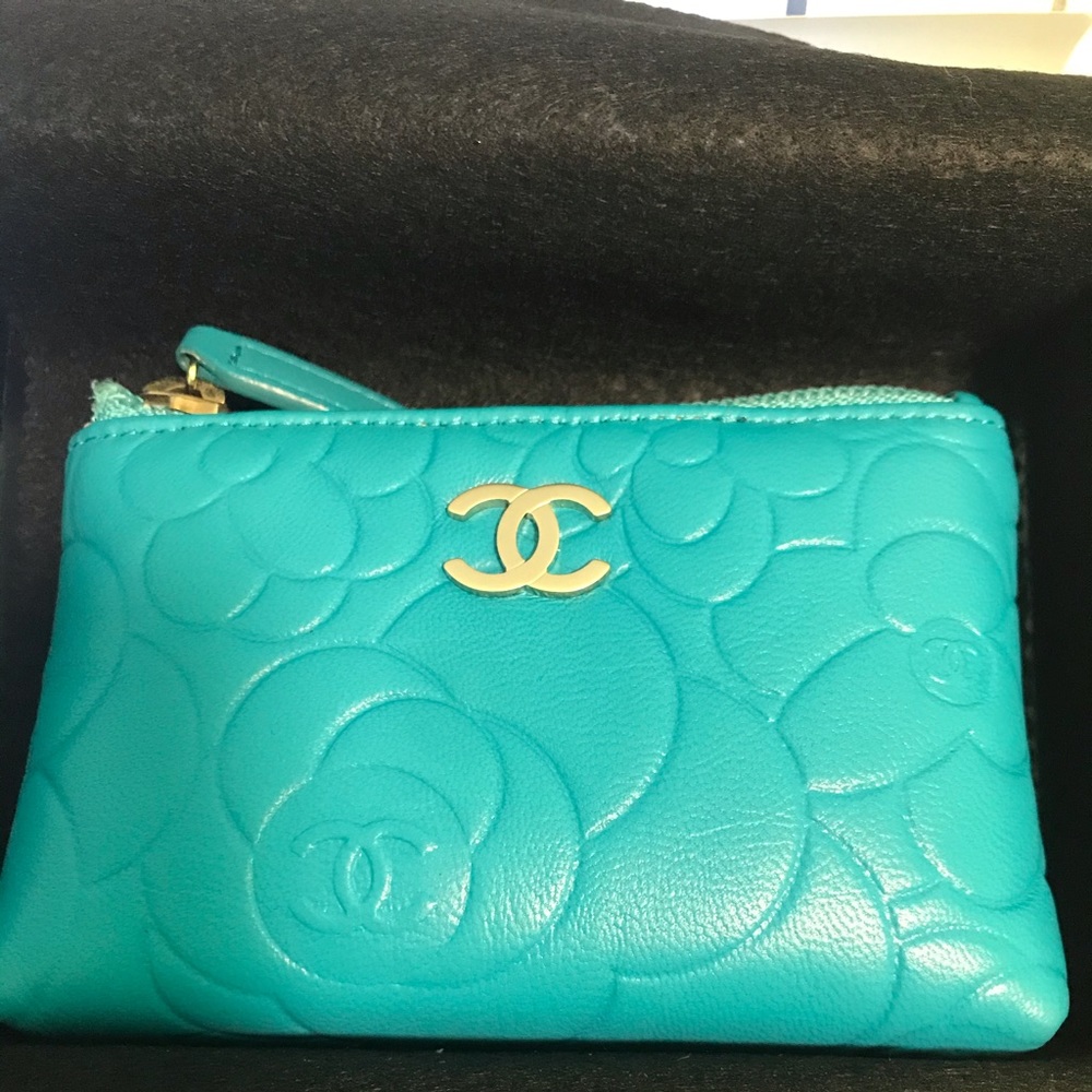 Chanel Camellia Embossed Key Pouch
